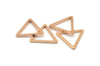 Rose Gold Triangle, 2 Rose Gold Plated Brass Triangle Rings, Rose Gold Charms (27x2mm) D0014 Q0300