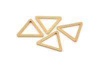Gold Triangle, 2 Gold Plated Brass Triangle Rings, Gold Charms (27x2mm) D0014 Q0300
