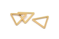 Gold Triangle, 2 Gold Plated Brass Triangle Rings, Gold Charms (27x2mm) D0014 Q0300