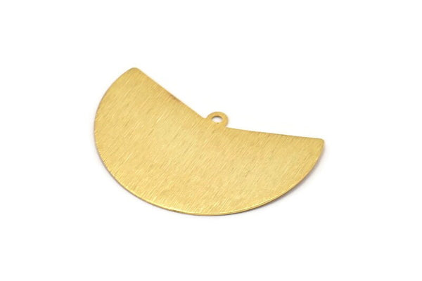 Gold Geometric Charm, 2 Textured Gold Plated Brass Fan Charms With 1 Loop, Pendants, Earrings, Findings (38x23x0.40mm) D1241 Q0896