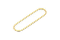 Altın Oval Charm, 4 Altın Kaplama Pirinç Oval Halka, Bağlantı Parçaları (50x13x1mm) D1288 Q0895