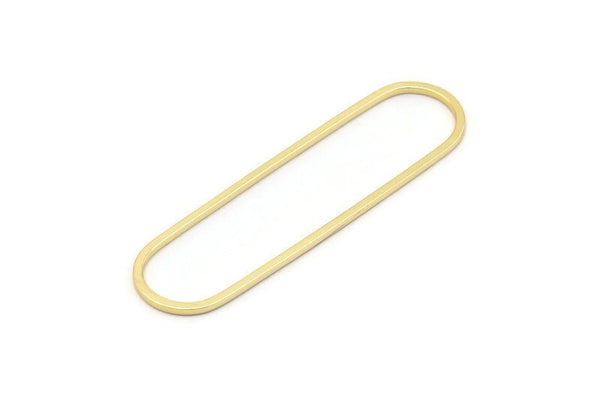 Altın Oval Charm, 4 Altın Kaplama Pirinç Oval Halka, Bağlantı Parçaları (50x13x1mm) D1288 Q0895