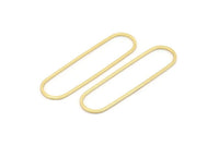 Altın Oval Charm, 4 Altın Kaplama Pirinç Oval Halka, Bağlantı Parçaları (50x13x1mm) D1288 Q0895
