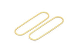 Altın Oval Charm, 4 Altın Kaplama Pirinç Oval Halka, Bağlantı Parçaları (50x13x1mm) D1288 Q0895