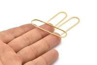 Altın Oval Charm, 4 Altın Kaplama Pirinç Oval Halka, Bağlantı Parçaları (50x13x1mm) D1288 Q0895