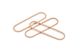Rose Gold Oval Charm, 4 Rose Gold Plated Brass Oval Rings, Connectors (50x13x1mm) D1288 Q0895