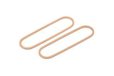Rose Gold Oval Charm, 4 Rose Gold Plated Brass Oval Rings, Connectors (50x13x1mm) D1288 Q0895