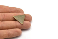 Brass Triangle Charm, 20 Antique Brass Triangle Charms With 2 Holes (22x25mm) K102