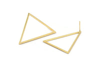Gold Triangle Earring, 2 Gold Plated Brass Triangle Stud Earrings (39x39x31mm) Bs-1308 A1738