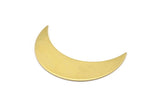 Brass Moon Blank, 4 Raw Brass Crescent Moon Blanks (44x13x0.80mm) Moon15
