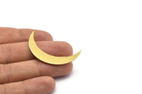 Brass Crescent Blank, 12 Raw Brass Crescent Blanks (44x9x0.80mm) Moon14