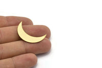 Brass Moon Crescent, 10 Raw Brass Crescent Shaped Moon Blanks (30x8x0.80mm) Moon6