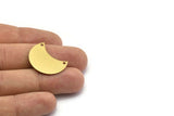 Brass Horn Blank, 10 Raw Brass Moons with 2 Holes,  (25x15x0.80mm) Moon6