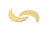 Moon Brass Blank, 10 Raw Brass Crescent Shaped Blanks (35x11x0.80mm) Moon11