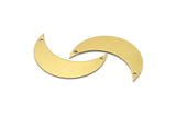 Brass Horn Blank, 10 Raw Brass Moons With 2 Holes, (35x11x0.80mm) Moon11