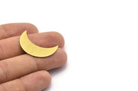 Moon Phase Blank, 10 Raw Brass Crescent Shaped Blanks (30x11x0.80mm) Moon7