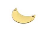 Brass Crescent Moon, 10 Raw Brass Moons With 2 Holes, (25x11x0.80mm) Moon3