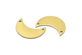 Brass Crescent Moon, 10 Raw Brass Moons With 2 Holes, (25x11x0.80mm) Moon3