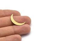 Raw Brass Crescent, 10 Raw Brass Crescent Moons (25x5x0.80mm) Moon1