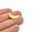 Crescent Necklace Charm, 10 Raw Brass Crescent Moon Charms with 1 Hole (25x9x0.80mm) Moon1
