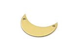 Moon Crescent Charm, 10 Raw Brass Moons With 2 Holes (25x9x0.80mm) Moon1