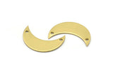 Moon Crescent Charm, 10 Raw Brass Moons With 2 Holes (25x9x0.80mm) Moon1