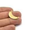Moon Crescent Charm, 10 Raw Brass Moons With 2 Holes (25x9x0.80mm) Moon1