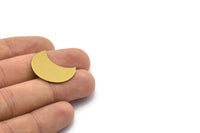 Raw Brass Crescent, 10 Raw Brass Crescent Shaped Moon Blanks (25x15x0.80mm) Moon4