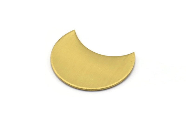 Brass Crescent Moon, 10 Raw Brass Crescent Moons (25x15x0.80mm) Moon4