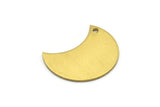 Brass Horn Charm, 10 Raw Brass Moons with 1 Hole (25x15x0.80mm) Moon4