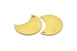 Brass Horn Charm, 10 Raw Brass Moons with 1 Hole (25x15x0.80mm) Moon4