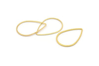 Gold Drop Connector, 6 Gold Plated Drop Connectors (32x22x1mm) Bs 1140 Q0323