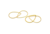 Gold Drop Connector, 6 Gold Plated Drop Connectors (32x22x1mm) Bs 1140 Q0323