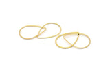 Gold Drop Connector, 6 Gold Plated Drop Connectors (32x22x1mm) Bs 1140 Q0323