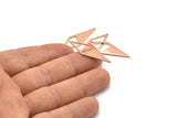 Rose Gold Diamond Charm, 6 Rose Gold Plated Brass Rhombus Charms With 1 Hole, Earrings, Findings (33x12x10,80m) D0670 Q0767