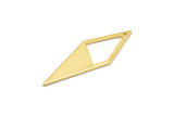 Gold Diamond Charm, 6 Gold Plated Brass Rhombus Charms With 1 Hole, Earrings, Findings (33x12x10,80m) D0670 Q0767