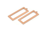 Rose Gold Rectangle Charm, 2 Rose Gold Plated Brass Rectangle Charms With 1 Loop, Earrings, Pendants, Findings (40x15x1mm) D0682 H0930