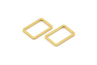 Açık Dikdörtgen Konnektör, 24 Altın Kaplama Pirinç Dikdörtgen Konnektör, Charm (9x13x0,8 mm) D0327 Q0628
