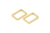 Açık Dikdörtgen Konnektör, 24 Altın Kaplama Pirinç Dikdörtgen Konnektör, Charm (9x13x0,8 mm) D0327 Q0628