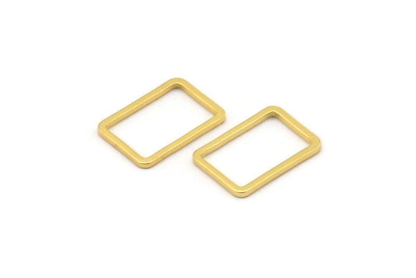 Açık Dikdörtgen Konnektör, 24 Altın Kaplama Pirinç Dikdörtgen Konnektör, Charm (9x13x0,8 mm) D0327 Q0628