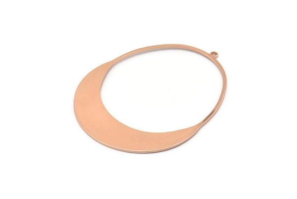 Rose Gold Drop Charm, Rose Gold Plated Brass Drop Charms With 1 Loop, Earrings, Findings (54x42x0.80mm) D1139 Q0906