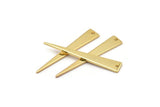 Gold Triangle Charm, 6 Gold Plated Brass Triangle Charms With 1 Hole, Earrings, Findings (37x6x1mm) D1016 Q0904