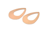 Rose Gold Drop Charm, 2 Rose Gold Plated Brass Drop Charms With 1 Hole, Earrings, Pendants, Findings (41x28x0.80mm) D1060 Q0905