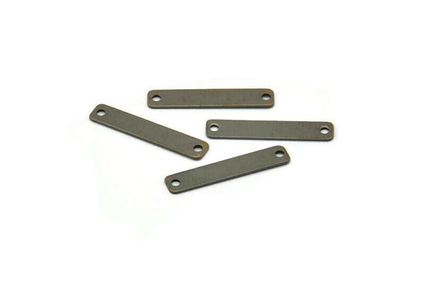 Brass Rectangle Charm, 50 Antique Brass Rectangle With 2 Holes Connectors, Findings,tags (20x4mm) K133