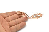 Rose Gold Triangle Charm, 2 Rose Gold Plated Brass Diamond Charms With 1 Hole (46x22x1mm) M01176