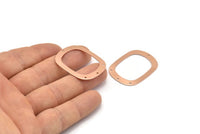 Rose Gold Round Charms, 4 Rose Gold Plated Brass Round Connectors With 4 Holes, Earrings, Pendants, Findings (36x27x0.50mm) D0668
