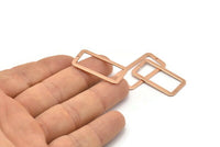 Gül Altın Dikdörtgen, 1 Delikli 4 Gül Altın Kaplama Pirinç Dikdörtgen Tılsım, Küpeler, Kolye Uçları (31x16x0,80 mm) D0609