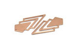 Rose Gold Triangle Charm, 2 Rose Gold Plated Brass Diamond Charms With 1 Hole (46x22x1mm) M01172