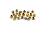 3mm Crimp Beads, Raw Brass Spacer Ball Beads , Crimp Beads (3mm , Hole Size 1mm ) N0617