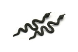 Siyah Yılan Kolye, 1 Halka, Tılsımlar ve Bulgularla Birlikte 2 Oksitlenmiş Siyah Pirinç Yılan Kolye (53x13x1,8 mm) N1600 H1373